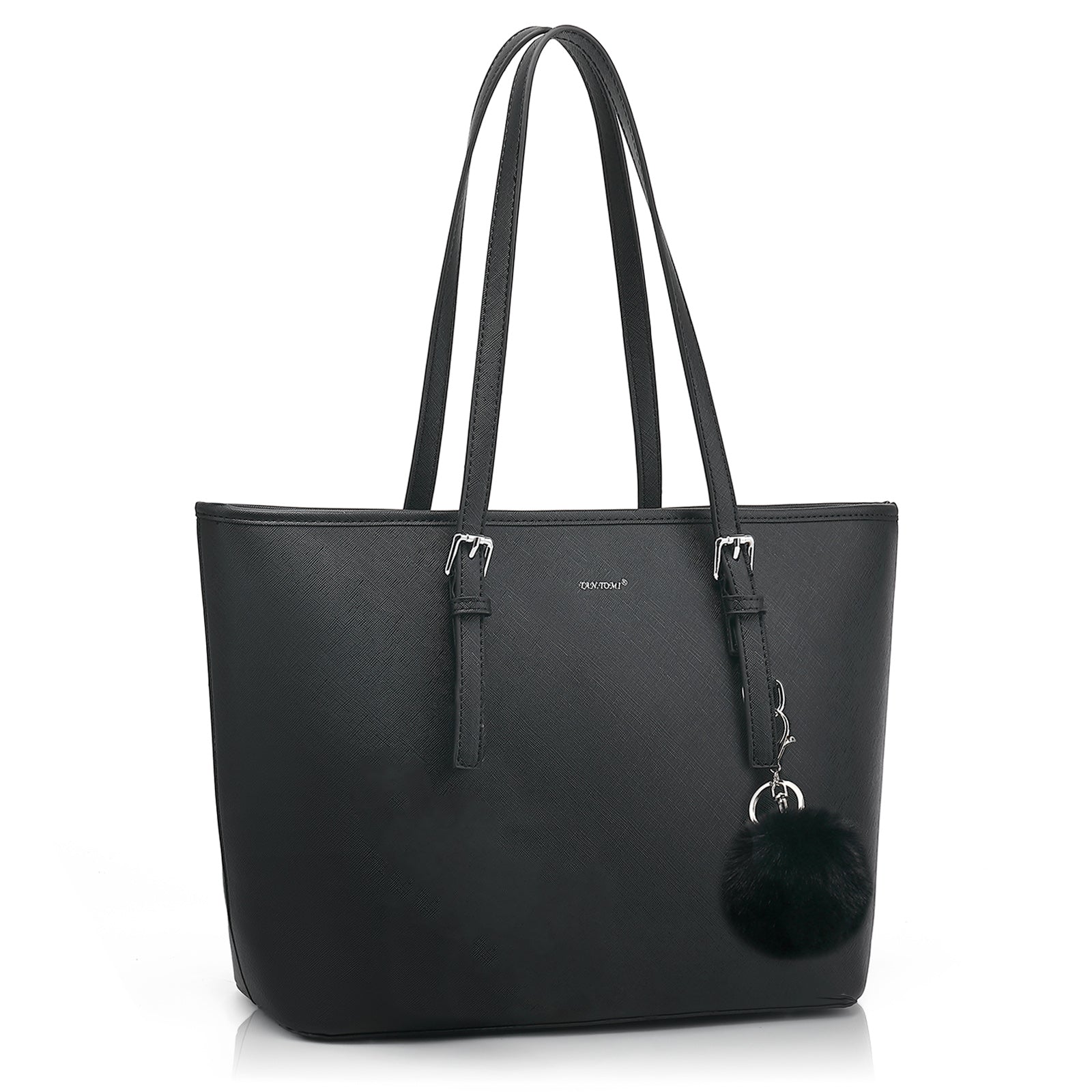 TAN.TOMI Shopper Damen Shopper klassisch elegante Handtasche Schultertaschen Schwarz, Groß Damen Handtasche, ​Geschenke für Frauen in schlichter Optik