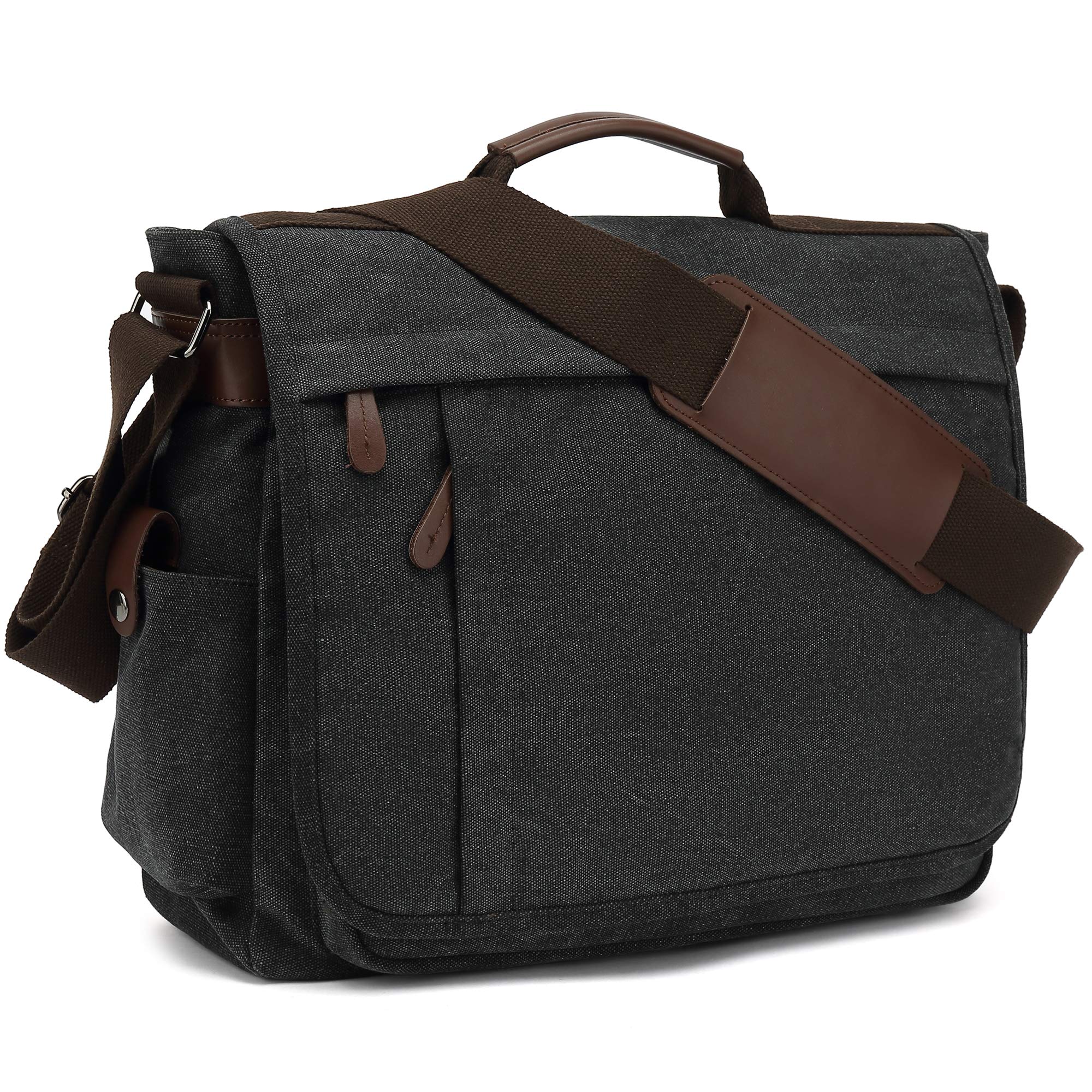 TAN.TOMI Messenger Bag Messenger Bags Umhängetaschen Herren aus Canvas Schultasche, A4 Laptoptasche für 15,6 Zoll Laptop Arbeitstasche Aktentasche Groß